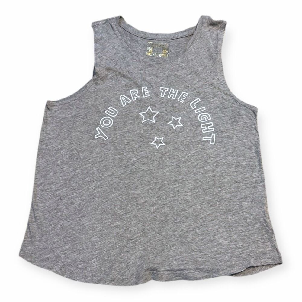 SPIRITUAL GANGSTER Women’s Gray “You Are The Light” Graphic Muscle Tank Small